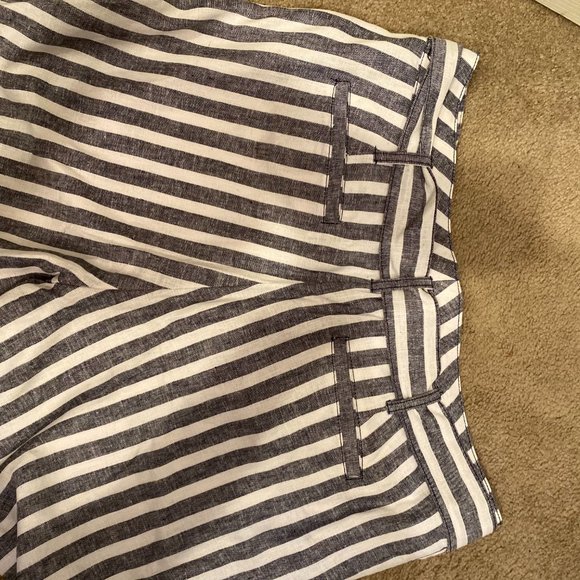 NWT LINEN-BLEND NAUTICAL STRIPE TIE-WAIST JACKET & HIGH-WAISTED SHORT - Picture 10 of 12